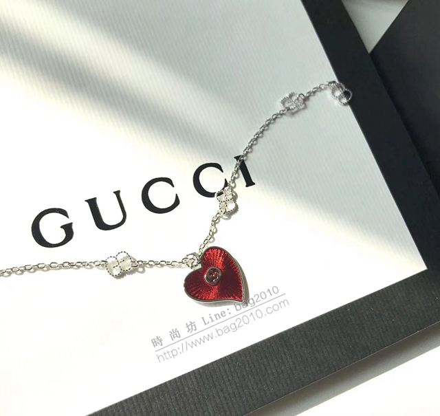 GUCCi飾品 古馳2019年早秋新款 紅心 字母手鏈 Gucci小桃心手鏈  zgbq1001